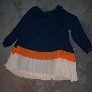 Blue Color-block Dress